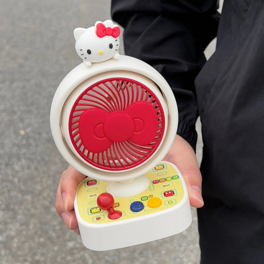 HelloKitty Desktop Mini Fan – Portable USB Rechargeable Cute Table Fan